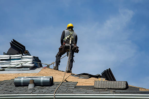 Professional Gutter Installation technician working in Arcadia, LA